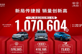 一汽-大众发布1-6月销量数据     奥迪成豪华品牌国产车型销量冠军